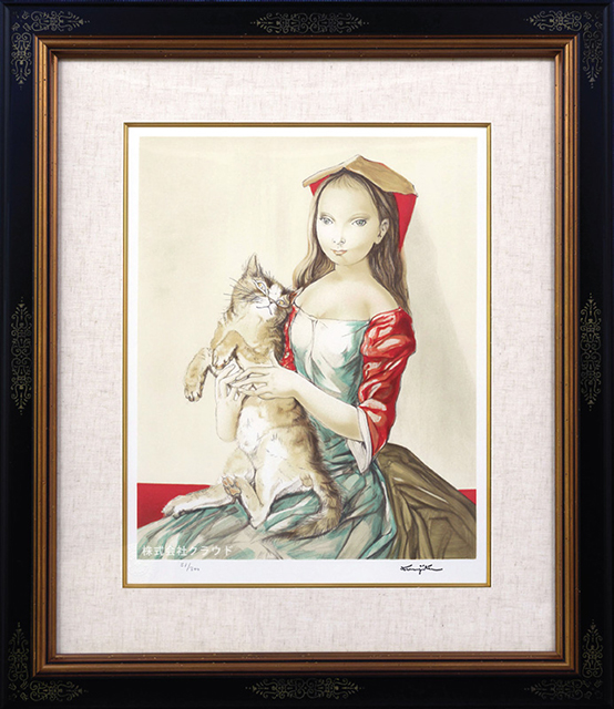 『猫を抱いた頭巾の少女』藤田嗣治